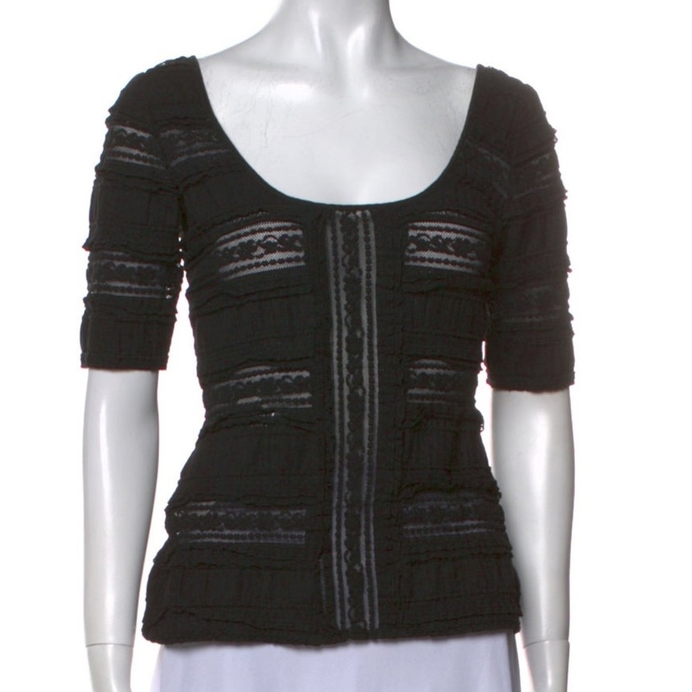 Cinq à Sept Textured Scoop Neck Top